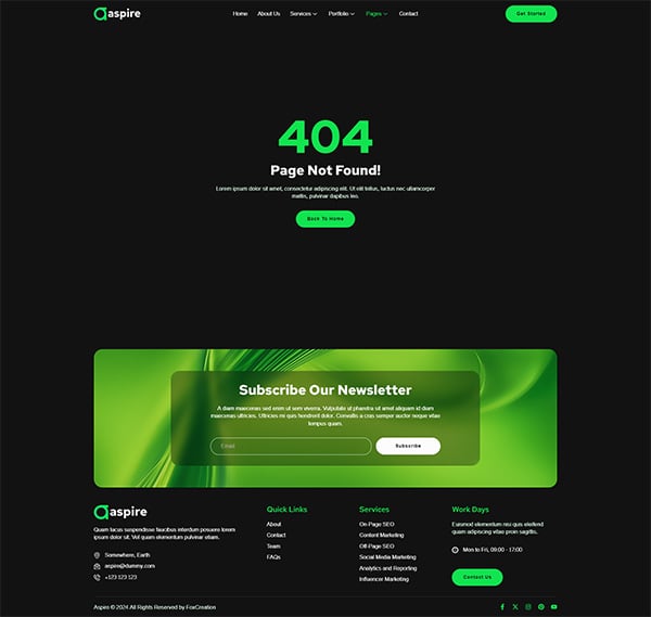 Aspire SEO & Digital Marketing Elementor Template Kit, WP Template